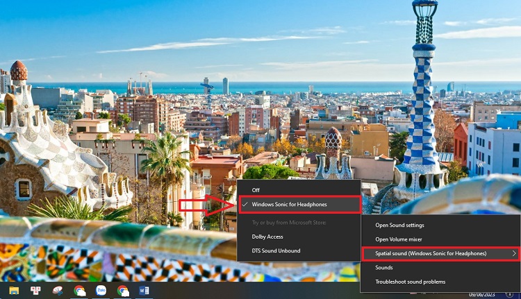 Bật Spatial Sound trên Windows 10 cách 1