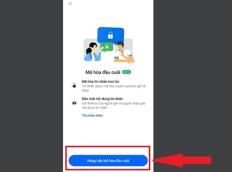 Bật mã hoá đầu cuối Zalo trên điện thoại B4