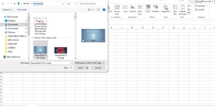 Các bước chèn ảnh trong Excel khi lọc dữ liệu 3