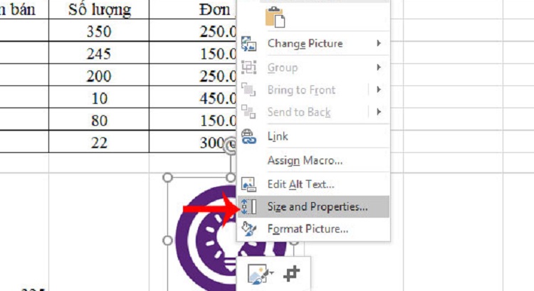 Các bước cố định một ảnh khi chèn ảnh vào ô trong Excel 1