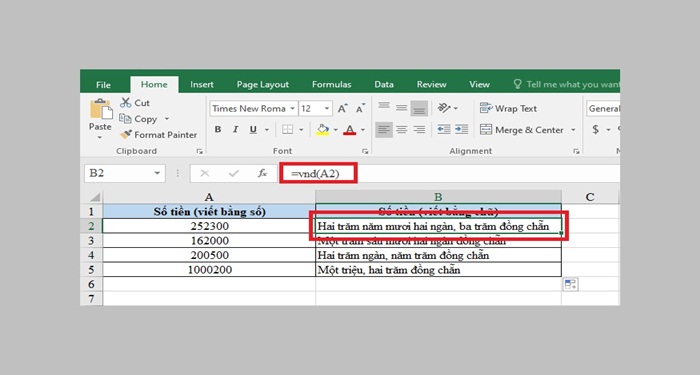 Các cách lập công thức số tiền bằng chữ trong Excel