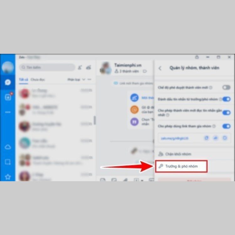 Cách chuyển quyền trưởng nhóm Zalo bằng máy tính 