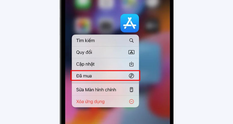 Cách xem lịch sử tải ứng dụng trên app store bằng phím tắt