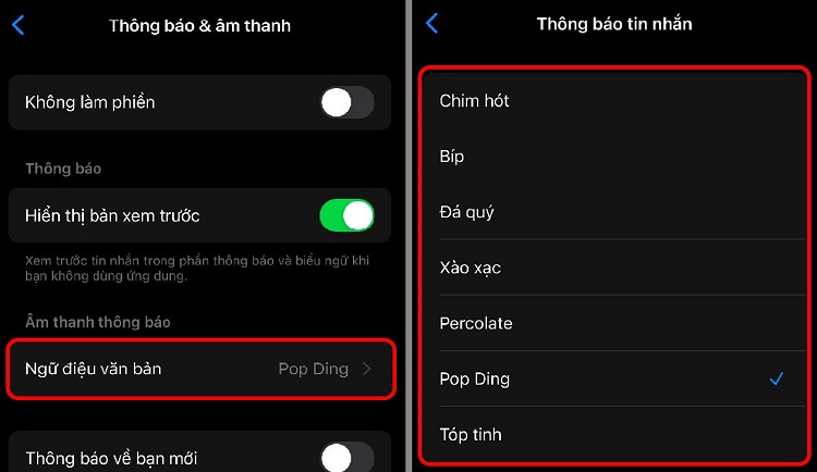 Cài đặt âm thanh thông báo Messenger trên iPhone