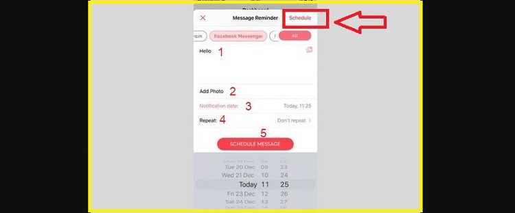 Cài đặt hẹn giờ nhắn tin Messenger iPhone