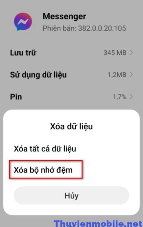 Cập nhật lại ứng dụng Messenger