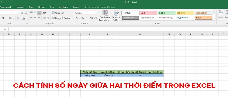 Chia sẻ cách tính số ngày giữa hai thời điểm trong Excel