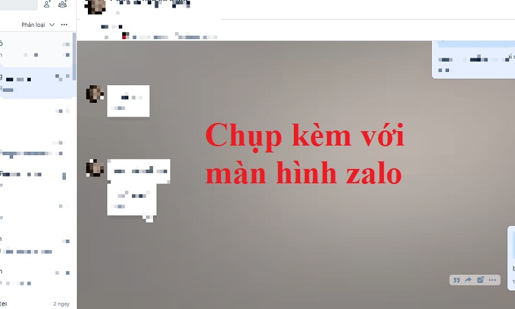 Chụp kèm với màn hình Zalo