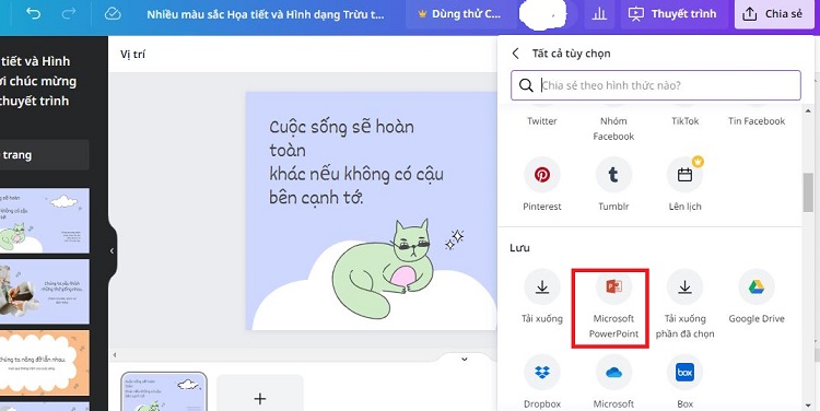 Chuyển đổi slide Canva sang PowerPoint 2