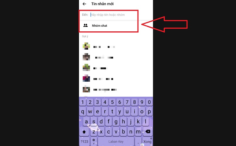 Nhấn vào Nhóm chat