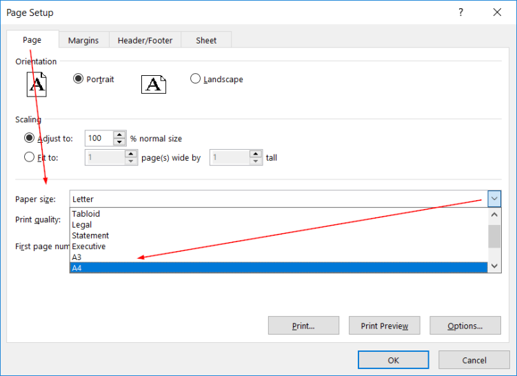 điều chỉnh một vài chỉ số để in toàn bộ file Excel