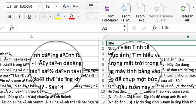 file CSV bị lỗi font tiếng Việt khi mở trong Excel