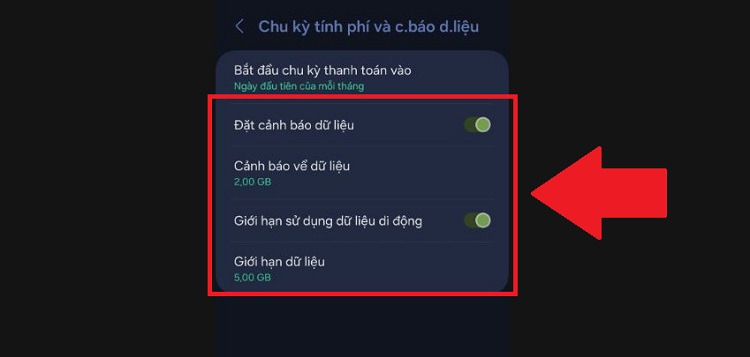 Giới hạn dữ liệu