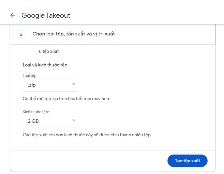 Google Takeout sao lưu dữ liệu Google