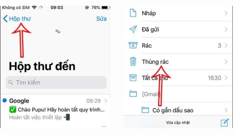 Hướng dẫn khôi phục email đã xóa trên iPhone 