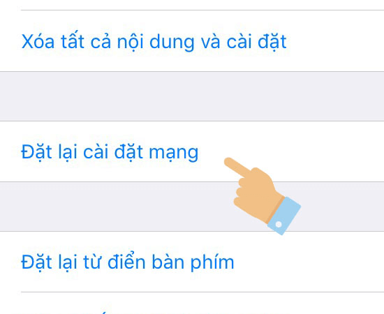 Đặt lại cài đặt mạng xử lý iPhone bị lỗi Siri