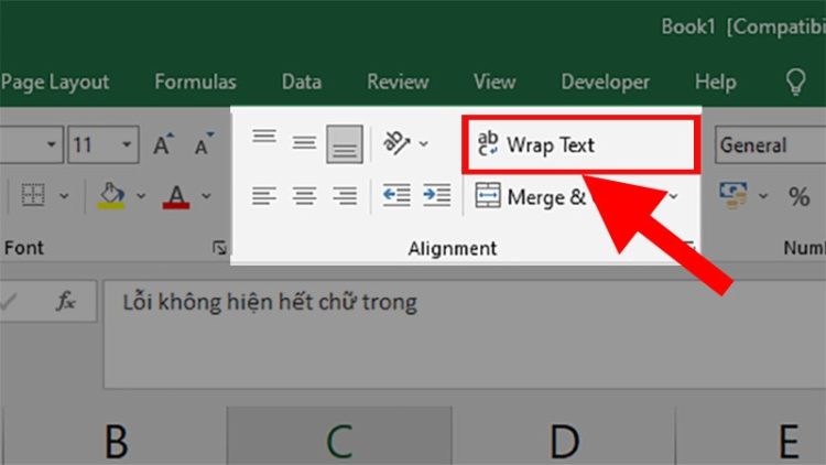 Khắc phục lỗi bằng Wrap Text 2