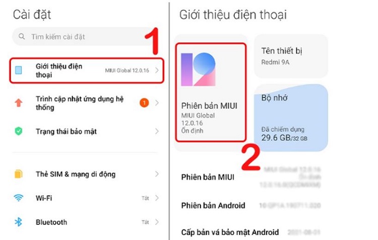 Kiểm tra bộ nhớ Xiaomi