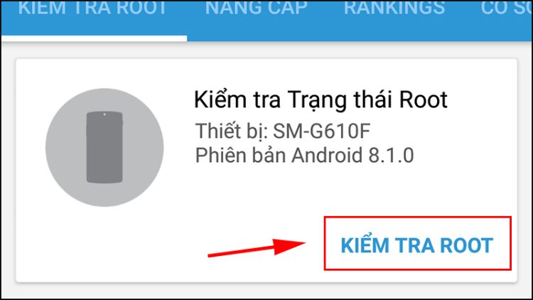 Kiểm tra với ứng dụng Root Checker