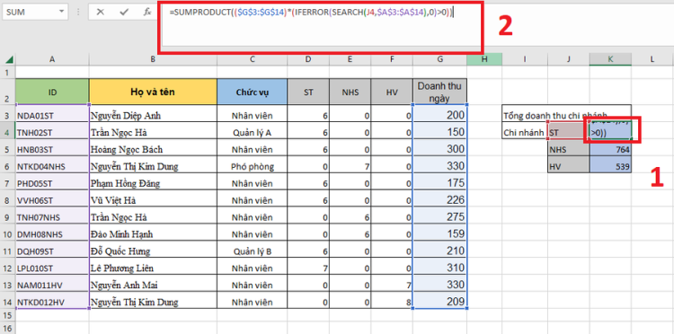 Làm sao để tính tổng các ô không liền nhau trong Microsoft Excel 4