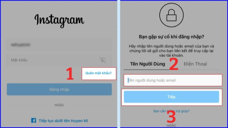 Lấy lại tài khoản Instagram khi quên mật khẩu trên iOS