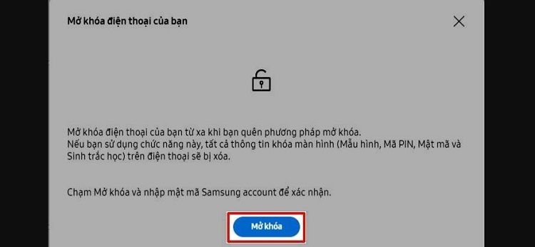 Mở khóa điện thoại Samsung từ xa 2