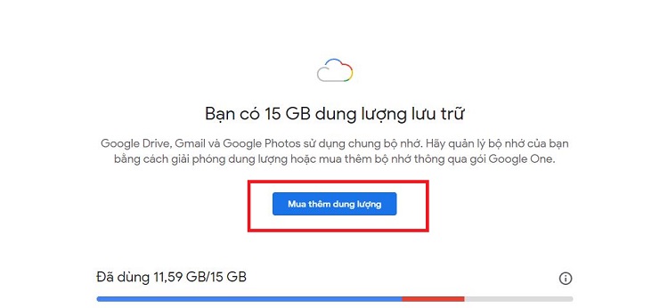 Mua thêm dung lượng
