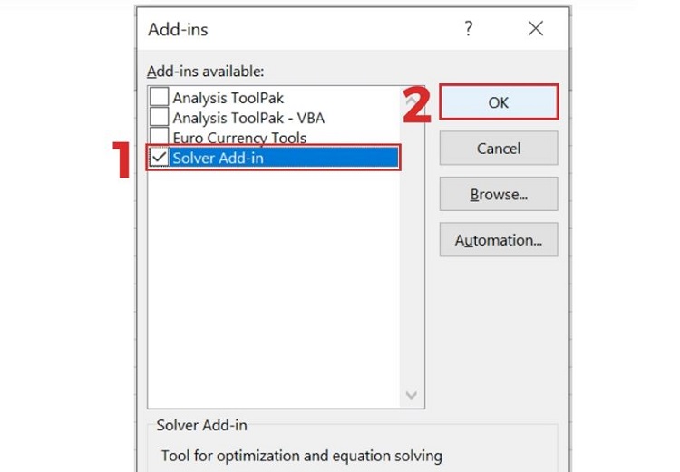 Lỗi không cài được Solver trong Excel, khắc phục thế nào?