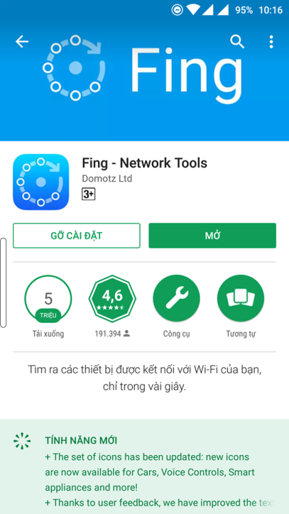 Sử dụng phần mềm Fing trên điện thoại