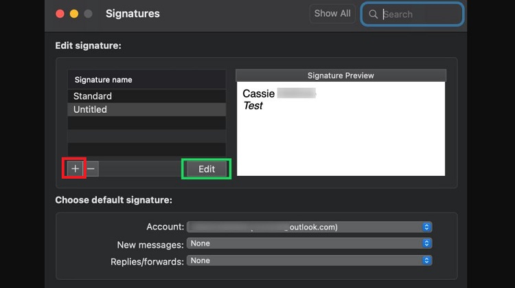 Tạo chữ ký Outlook trên Macbook 3