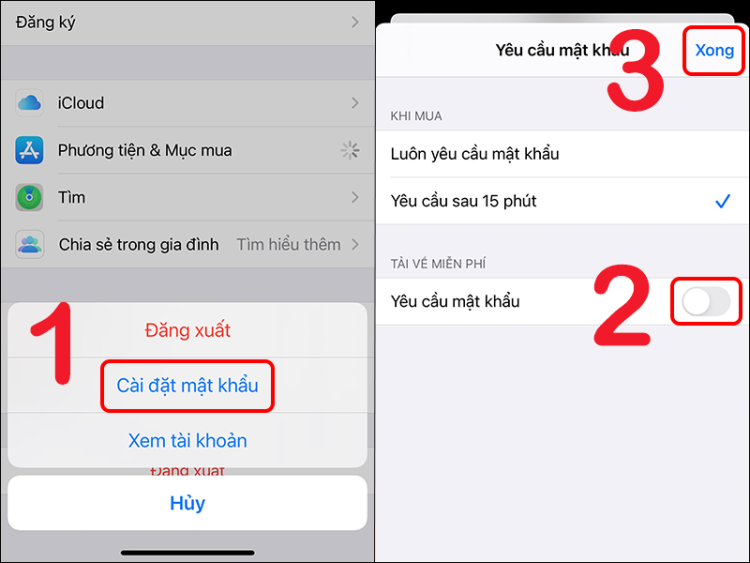 Tắt yêu cầu ID Apple