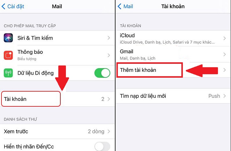 Thêm tài khoản Google trên iPhone