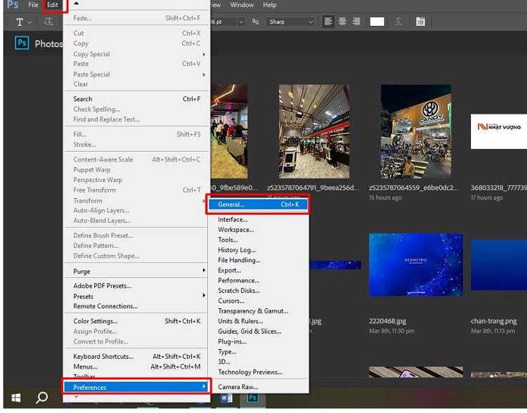 Thiết lập lại Photoshop B2