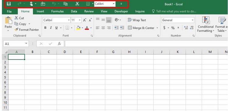 Tìm hiểu về thanh Quick Access Toolbar trên Excel