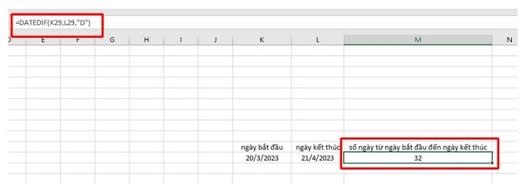 Tính ngày với hàm DATEDIF