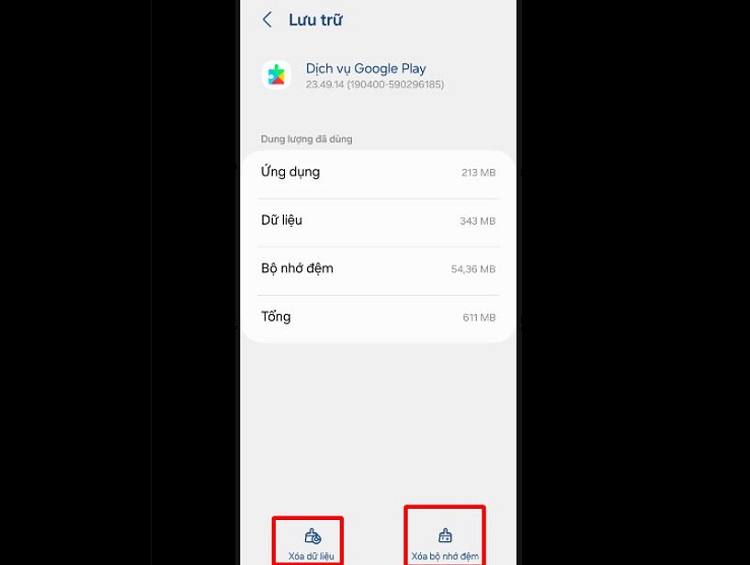 Xóa bộ nhớ đệm Google Play