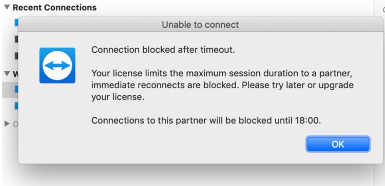 Lỗi TeamViewer Connection blocked after timeout là gì?